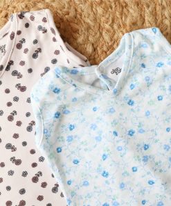 Alternative view of Premium Knitted Cotton Daily Wear Frock - Combo Pack of 2 - Grape Floral + Blue Floral - DFK