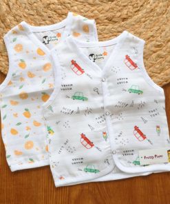 Premium Muslin Front Button Jhabla - Combo Pack of 2 - Orange and Cars  - JH1