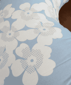 Mother Feeding Pillow - Blue Cream with White Floral - MFPL - Image 2