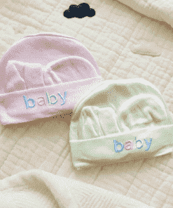 Baby Cap Set - Combo Pack of 2 - Peach + Yellow