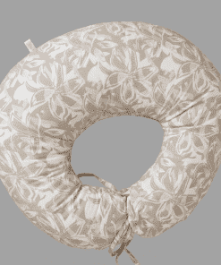 Mother Feeding Pillow  - White and Beige Big Floral Print - MFPL