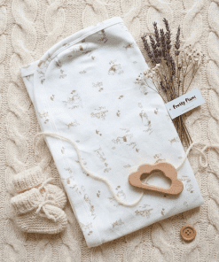 Hooded Blanket - 60x80cm - Off White with Brown Animals -  HBL1