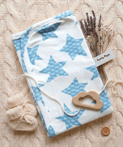 Hooded Blanket - 60x80cm - Blue Big Star -  HBL1