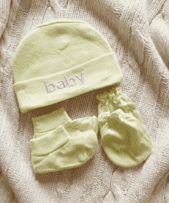 Baby Cap Set - Combo Pack of 2 - Peach + Yellow - Image 3