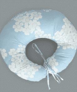 Mother Feeding Pillow  - Blue Cream with White Floral - MFPL