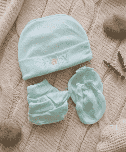 Baby Cap Set - Combo Pack of 2 - Pink + Green - Image 3