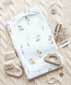 Hooded Blanket - 60x80cm - Off White with House and Donkey -  HBL1