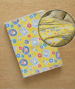 Baby Bed Cover /Rubber Sheet - Yellow Round with Rabbit - RS1