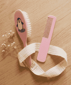 Baby Comb Set - Pink with Penguin - CB1