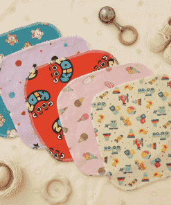 Assorted Knitted Cotton Face Towel Combo - Color Print (20x20cm) - FT1