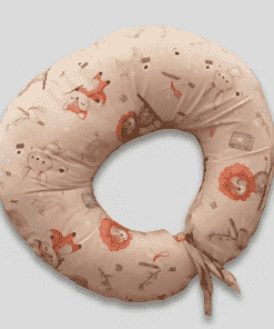 Mother Feeding Pillow  - Light Peach Cute Animal Print - MFPL