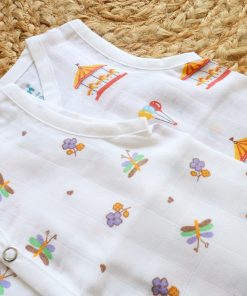 Organic Muslin Cotton Jhabla - Pack of 2 - Funny Ride + Dragonfly - JH1 - Image 2
