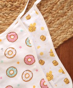 Alternative view of Muslin Cotton Nappy - Pack Of 2 - Honeybee + Donuts - NP01