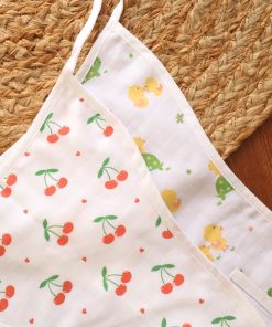 Alternative view of Muslin Cotton Nappy - Pack Of 2 - Cherry + Yellow Duck - NP01