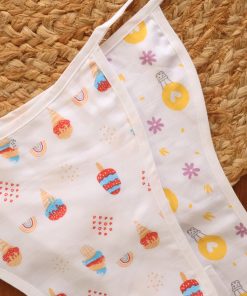 Alternative view of Muslin Cotton Nappy - Pack Of 2 - Ice Cream + Yellow Parachute - NP01