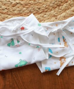 Muslin Cotton Nappy - Pack Of 2 - Green Bird + Bear - NP01