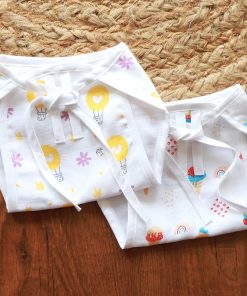 Muslin Cotton Nappy - Pack Of 2 - Ice Cream + Yellow Parachute - NP01