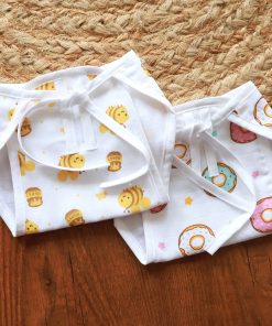 Muslin Cotton Nappy - Pack Of 2 - Honeybee + Donuts - NP01