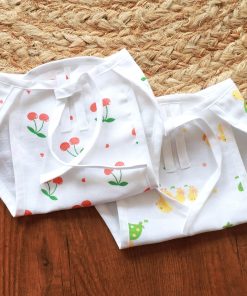 Muslin Cotton Nappy - Pack Of 2 - Cherry + Yellow Duck - NP01