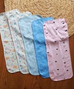 Cotton Color Burp Cloth - Pack of 5 - 45x18cm - Bus + Tom and Jerry + Color Flower +Light Blue with Star + Blue with Star - BP1