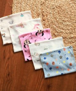 Assorted Cotton Color Burp Cloth - Pack of 5 - 45x18cm - - BP1 - Image 2
