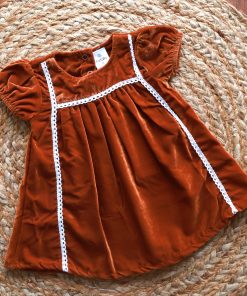 Velvet Frock  - Rust Orange - DFK