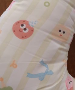 Mother Feeding Pillow - Yellow and White Strip with Fruits and Ice Cream - MFPL - Image 2