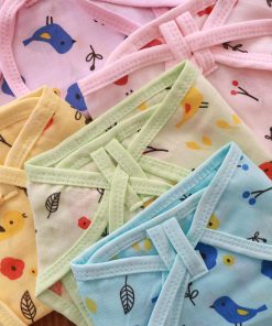 Alternative view of Muslin Double Layer Knot Nappy - Assorted Pack of 5 - Color with Sparrow and Leaf - NP01