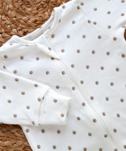 Sleeping Suit - Off White with Ice Cream Small Print - SS1 - Image 2