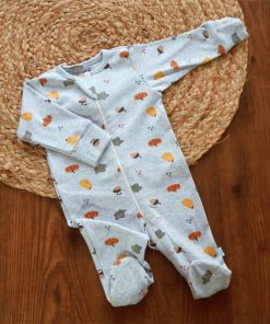 Sleeping Suit - Grey with Vegies and Leaf - SS1