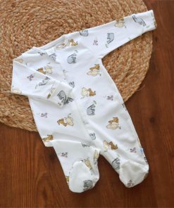 Sleeping Suit - Off White with Cute Animals - SS1