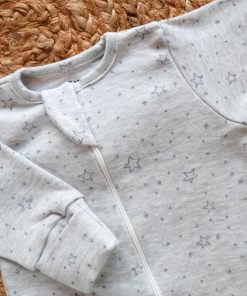 Sleeping Suit - Grey with Grey Small and Big Star - SS1 - Image 2