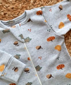 Sleeping Suit - Grey with Vegies and Leaf - SS1 - Image 2