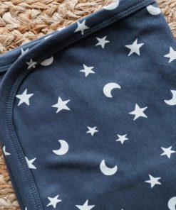 Hooded Blanket - 60x80cm - Dark Grey with White Moon and Star - HBL1 - Image 2
