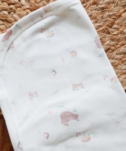 Hooded Blanket - 60x80cm - Off White with Bear, Porcupine and Rabbit - HBL1 - Image 2