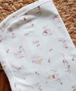 Hooded Blanket - 60x80cm - Off White with Brown Animals -  HBL1 - Image 2