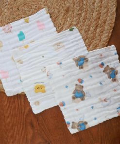 Muslin Face Towel Combo (Set of 3) - Ice Cream + Teddy Head + Bear - FT1