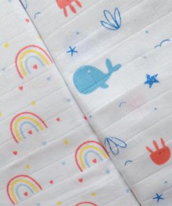 Muslin Premium Bath Towel - Combo Pack of 2 - Rainbow + Whale and Crab - BT1 - Image 2