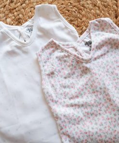 Alternative view of Premium Knitted Cotton Daily Wear Frock - Combo Pack of 2 - White with Blue Star + Pink Floral - DFK