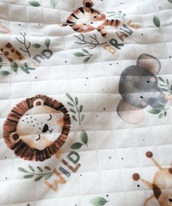 Alternative view of Soft Cotton Hooded Blanket - Wild Baby Animal - BL1