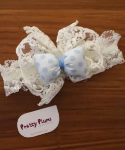 Baby Girl Head Band - Blue Bow - HB1