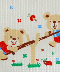 Alternative view of Bath Mat Bubble Sheet - two Bear (Pink Border) - BM1
