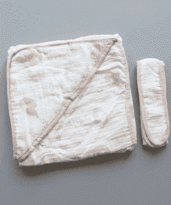Crinkled Muslin Hooded Blanket - Baby Elephant - BL1
