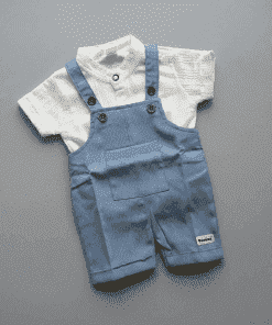 Boys Romper - Blue and White - BRP