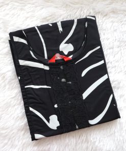 Alternative view of Maternity Casual Feeding Dress - Black and White Print - MCFK