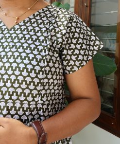 Alternative view of Maternity Feeding A-line Kurthy - Dark Green with Umbrella print - MFK