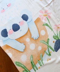Alternative view of Cotton Swaddle - SW1 - 105x105 cm - Blue Bear