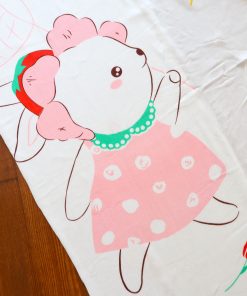 Alternative view of Cotton Swaddle - SW1 - 105x105 cm - Pink Rabbit