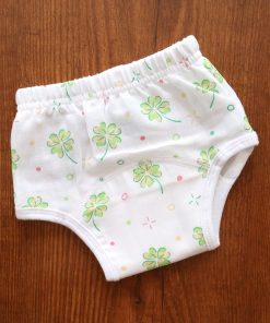 Padded underwear - Organic Cotton - Green Flower - PU1