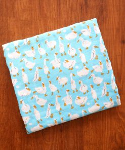 Bamboo Cotton Swaddle - Blue with White Duck - SW1